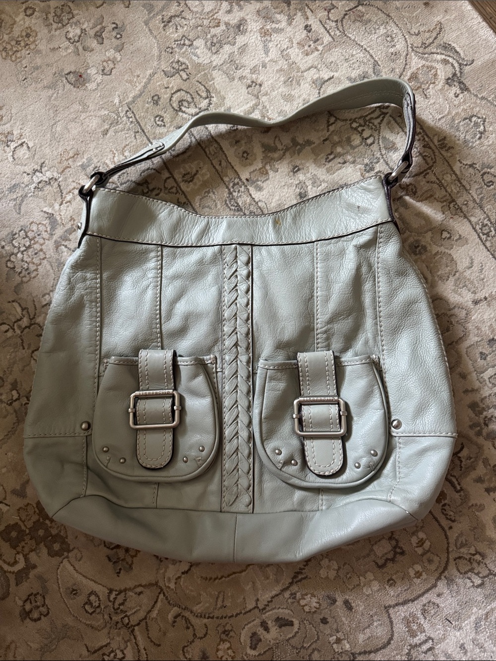 Tignanello Braided-Accent Hobo Shoulder Bag in Sage